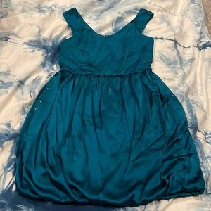 Lauren Moffatt silk teal dress size 2